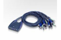 ATEN přepínač KVM 4-port VGA KVMP USB2.0, mini, audio, 0,9m kabely
