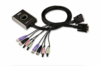 ATEN přepínač KVM 2-port DVI KVMP USB2.0, mini, audio, 1.2m kabely