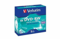 VERBATIM DVD-RW 4,7GB/ 4x/ DLP/ Jewel/ 5pack