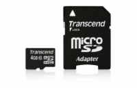 TRANSCEND MicroSDHC karta 4GB Class 10 + adaptér