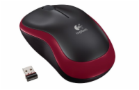 Logitech myš M185/ Bezdrátová/ Optická/ 1000dpi/ USB přijímač/ červená