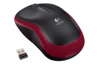 Logitech myš Wireless Mouse M185, optická, 3 tlačítka, červená,1000dpi