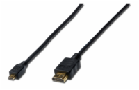 Digitus HDMI/D na HDMI/A připojovací kabel 2m, pozlacené kontakty