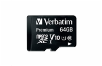 VERBATIM MicroSDXC karta 64GB Premium, U1 + adaptér