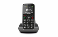 EVOLVEO EasyPhone EP 500 Black mobilní telefon pro seniory s nabíjecím stojánkem Black