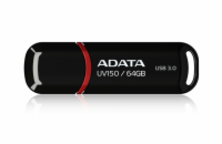 ADATA Flash Disk 64GB UV150, USB 3.1 Dash Drive (R:90/W:20 MB/s) černá