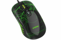 Crono CM636G/Herní/Laserová/3 200 DPI/Drátová USB/Černá-zelená