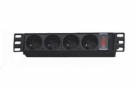 XtendLan ZASUVKA4-10 Rozvodný panel, 10", 4x 230V, ČSN, vypínač ZASUVKA4-10 XtendLan 10 rozvodný panel 4x 230V, ČSN, vypínač