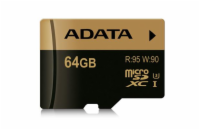 ADATA Micro SDXC karta XPG 64GB UHS-I U3 + SD adaptér, (R: 95MB / W: 90MB)