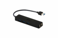 i-tec USB HUB ADVANCE/ 3 porty/ USB 3.0/ Gigabit Ethernet adaptér (RJ45)/ slim/ černý