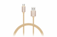 Connect IT Wirez Premium Metallic micro USB, datový kabel, zlatý, 1 m