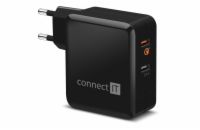 Connect IT Quick Charge 3.0, 2x USB (3,4A), černý