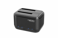 Natec Docking Station KANGAROO DUAL 2.5``/3.5`` HDD USB 3.0 + AC adapter, NSD-0955