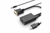 Gembird A-VGA-HDMI-01 Gembird adaptér VGA (M) na HDMI (F) + 3.5 mm audio, 0.15 m kabel, černý