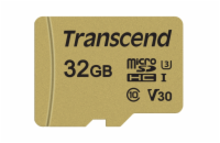 TRANSCEND MicroSDHC karta 32GB 500S, UHS-I U3 V30 + adaptér