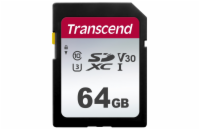 TRANSCEND SDXC karta 64GB 300S, UHS-I U3 V10 (R:100/W:25 MB/s)