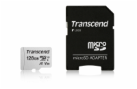 TRANSCEND MicroSDXC karta 128GB 300S, UHS-I U3 V30 + adaptér