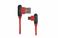 NATEC NKA-1199 Extreme Media cable microUSB to USB (M), 1m, Angled Left/Right, Red