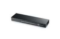 Zyxel GS1920-24v2, 28-port Gigabit WebManaged switch: 24x Gigabit metal +  4x Gigabit combo (metal/SFP), IPv6