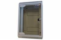 LEXI-Net 10" nástěnný rozvaděč 9U, šířka 310mm, hloubka 260mm, skleněné dveře, svařovaný, šedý
