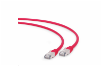 Gembird patch kábel S/FTP Cat. 6A LSZH, 5 m, červený