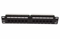 10" Patch panel LEXI-Net 12port, UTP, Cat5E, duální svorkovnice, černý