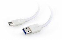 GEMBIRD Kabel USB 3.0 AM na Type-C kabel (AM/CM), 1m, bílý