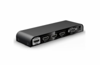 4Kx2K@60Hz HDMI switch 3:1 kovový s dálkovým ovladačem a napájecím adaptérem