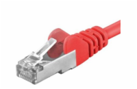 PREMIUMCORD Patch kabel CAT6a S-FTP, RJ45-RJ45, AWG 26/7 0,25m červená