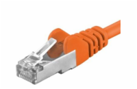 PREMIUMCORD Patch kabel CAT6a S-FTP, RJ45-RJ45, AWG 26/7 0,5m oranžová