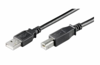 PREMIUMCORD Kabel USB 2.0 A-B propojovací 3m - zahnutý B konektor 90°