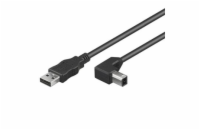 PREMIUMCORD Kabel USB 2.0 A-B propojovací 0.5m - zahnutý B konektor 90°