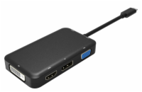 PREMIUMCORD Převodník USB3.1 typ C na HDMI + DVI + VGA + DisplayPort + PD charge