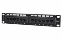 Intellinet Patch Panel, 10", Cat6, 12-Port, UTP, 1U, černý