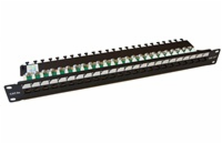 LEXI-Net PATCHP24PHZ-EX 19" Patch panel LEXI-Net EXCLUSIVE 24port, UTP, 50µm, Cat5E, duální svorkovnice, černý