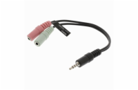 NEDIS redukce pro headsety/ zástrčka 3,5mm jack - 2x zásuvka 3,5 mm jack/ černá/ 20cm