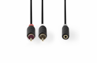 Kabel 2x Cinch konektor/Jack 3,5mm zdířka 0,2m NEDIS CABW22255AT02