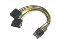 AKASA adaptér 4 pin Molex na 6+2pin PCIe, 15 cm