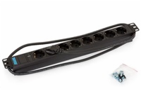 TRITON 19" rozvodný panel 8x230V DIN- 2m, kontrolka, černý