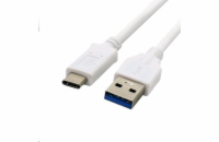 C-Tech CB-USB3C-20W USB 3.0 AM na Type-C, (AM/CM), 2m, bílý kabel