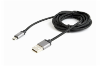 GEMBIRD Kabel USB A Male/Micro B Male 2.0, 1,8m, opletený, černý, blister