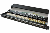 XtendLan Patch panel 19", 24 portů, stíněný, C6,dual, 2xAu, s LED vyhledáváním