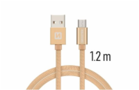 Swissten Datový Kabel Textile Usb / Micro Usb 1,2 M Zlatý