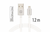 Swissten Datový Kabel Textile Usb / Lightning Mfi 1,2 M Stříbrný