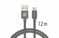 Swissten Datový Kabel Textile Usb / Usb-C 1,2 M Šedý