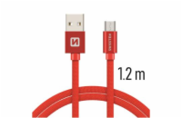 Swissten Datový Kabel Textile Usb / Micro Usb 1,2 M Červený