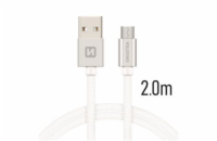 Swissten Datový Kabel Textile Usb / Micro Usb 2,0 M Stříbrný