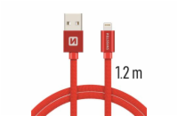 Swissten Datový Kabel Textile Usb / Lightning 1,2 M Červený