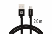 Swissten Datový Kabel Textile Usb / Micro Usb 2,0 M Černý