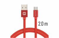 Swissten Datový Kabel Textile Usb / Micro Usb 2,0 M Červený